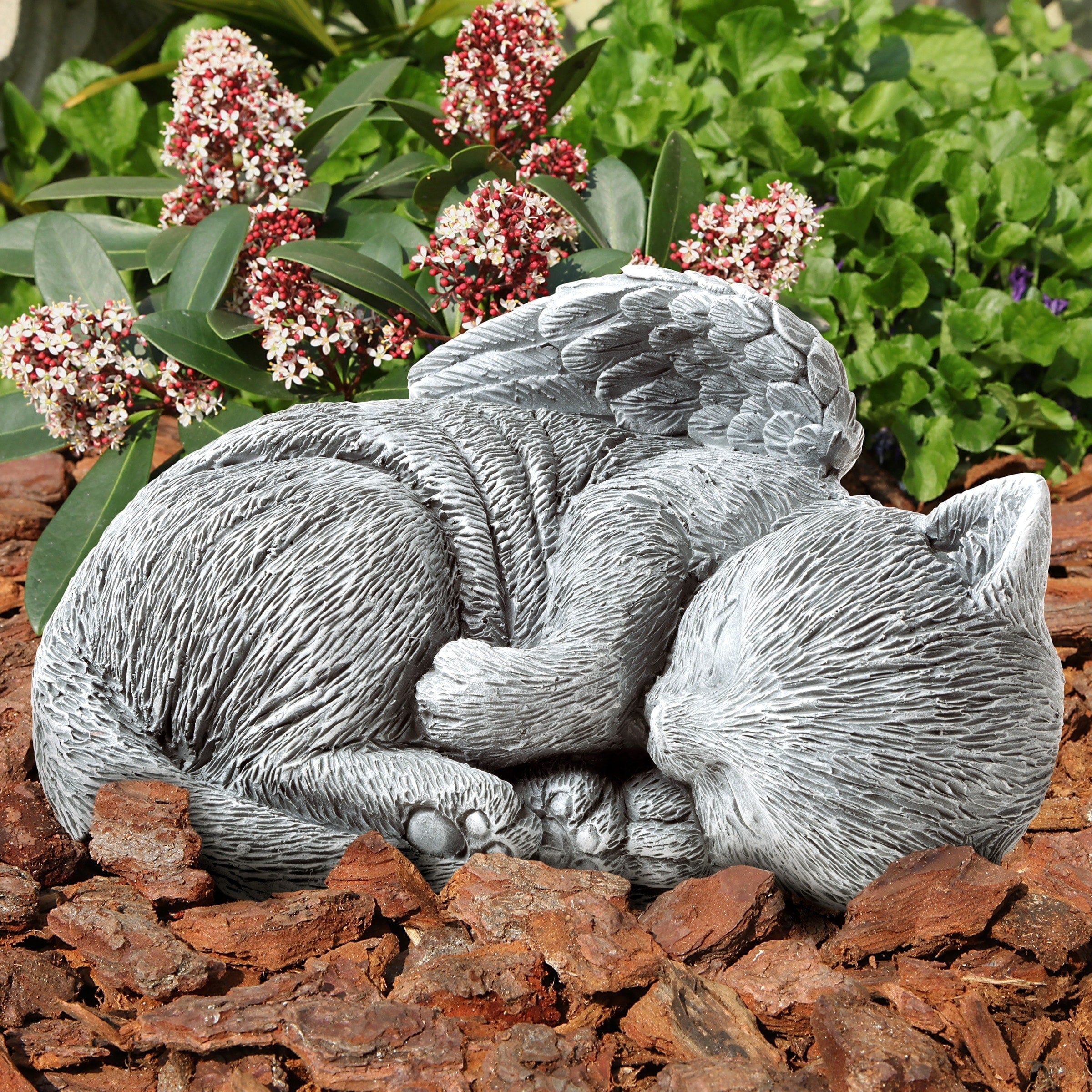 Pet Memorial Statue Sleeping Angel Cat Remembrance By Pure Garden
