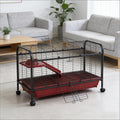 Pet Play House Small Animal Cage Is Designed For Convenient Cleaning Black Red