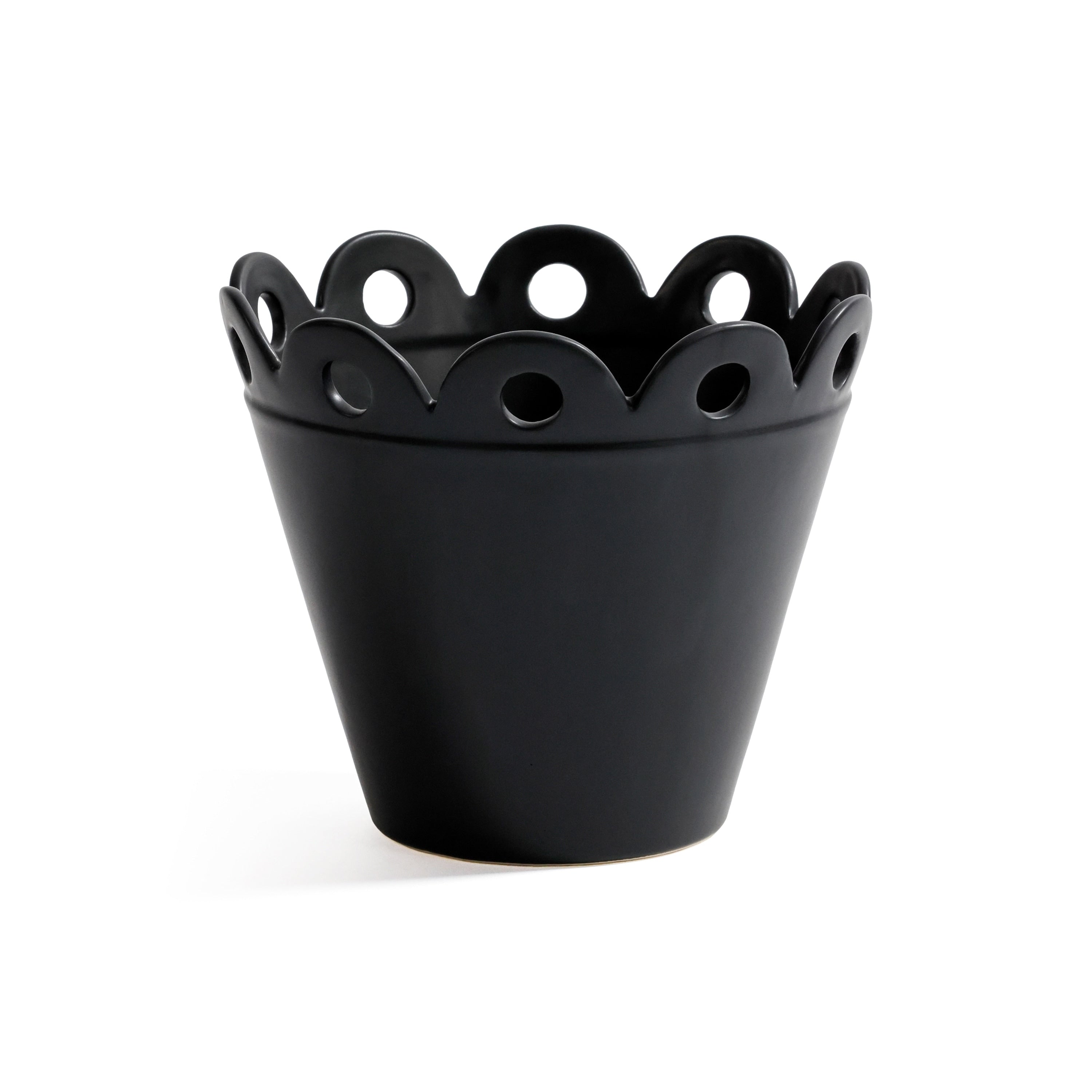 Petal Rim Ceramic Flower Pot