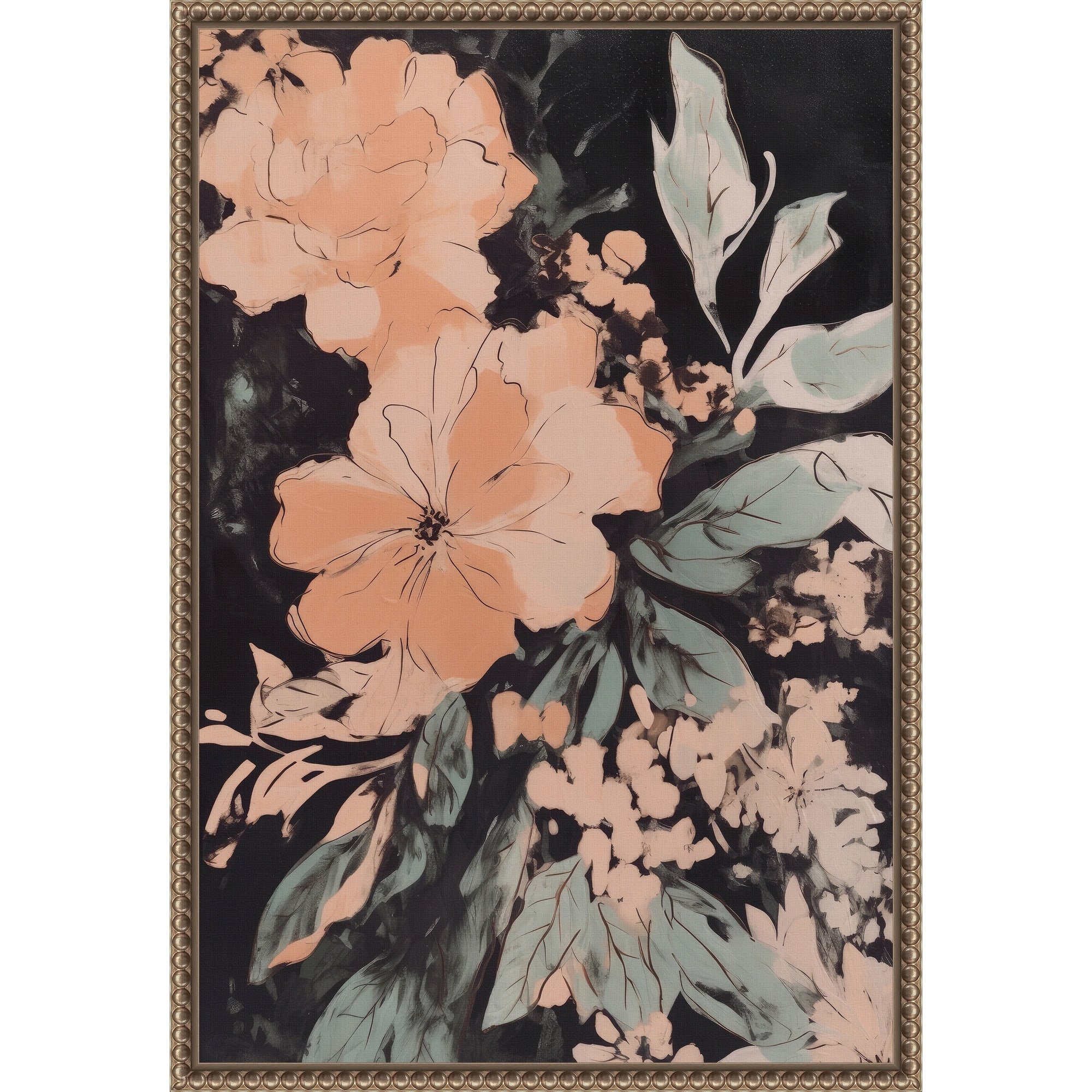 Petals In Moonlight By Treechild Framed Canvas Wall Art Print