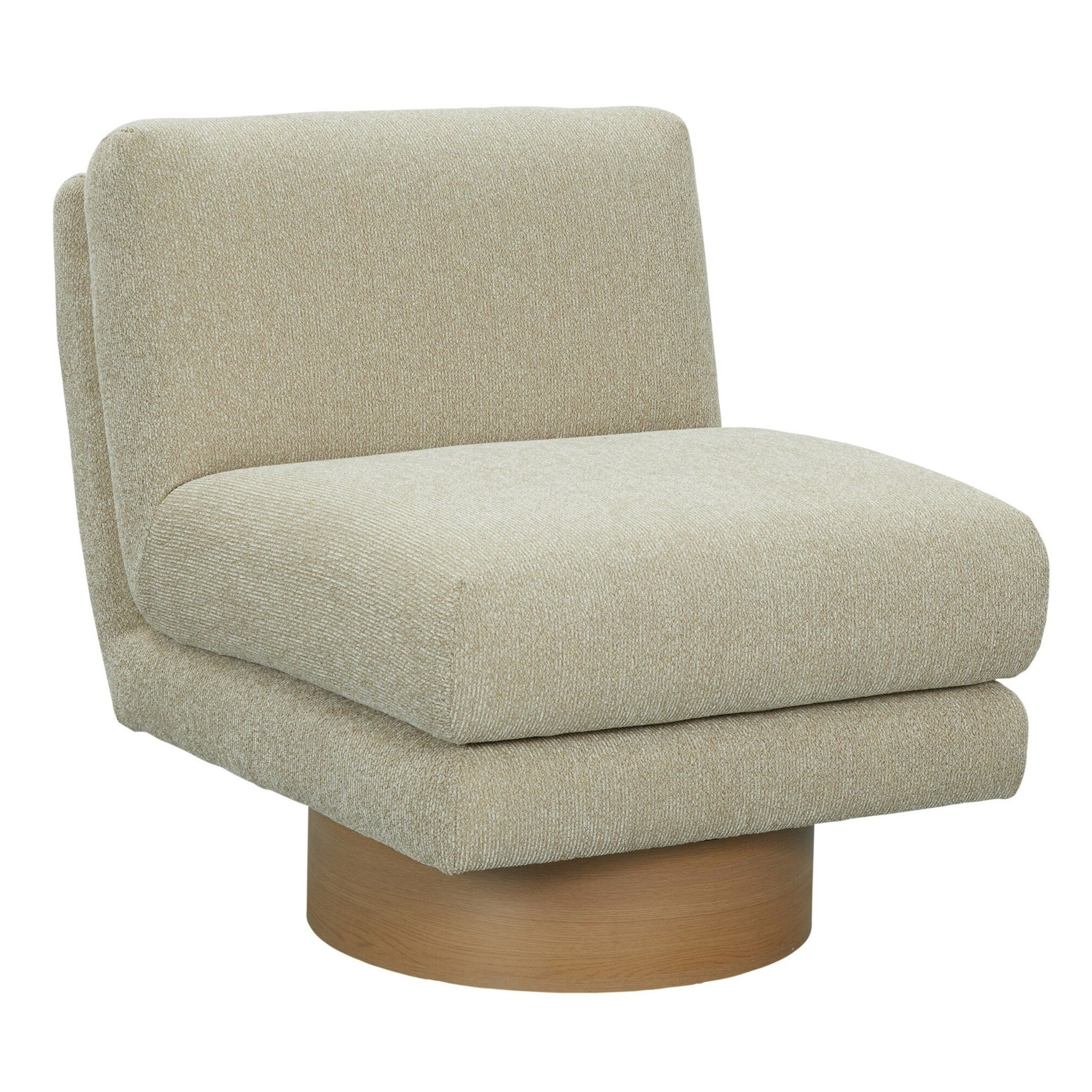 Petito Modern Beige Fabric Chestnut Accent Chair