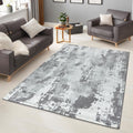 Petra Collection Light Grey White Area Rug