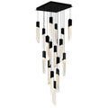 Petra Integrated Led 24In Black Chandelier With Handcrafted Glass