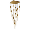 Petra Integrated Led 24In Brass Chandelier With Handcrafted Glass