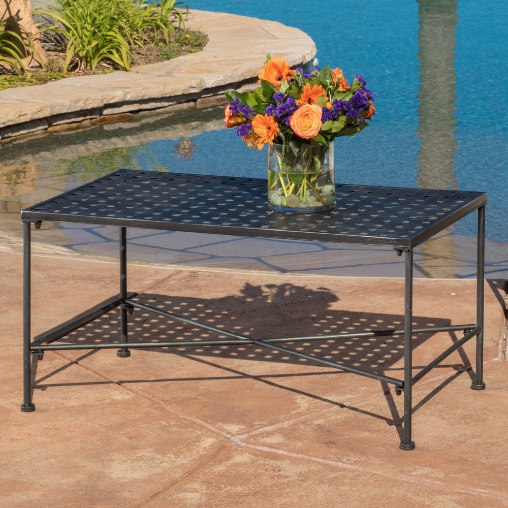 Petra Outdoor Iron Coffee Table By Christopher Knight Home