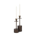 Petria Antiqued Gold Textured Metal Taper Candle Holders 3.8L X 3.8W X 13.0H