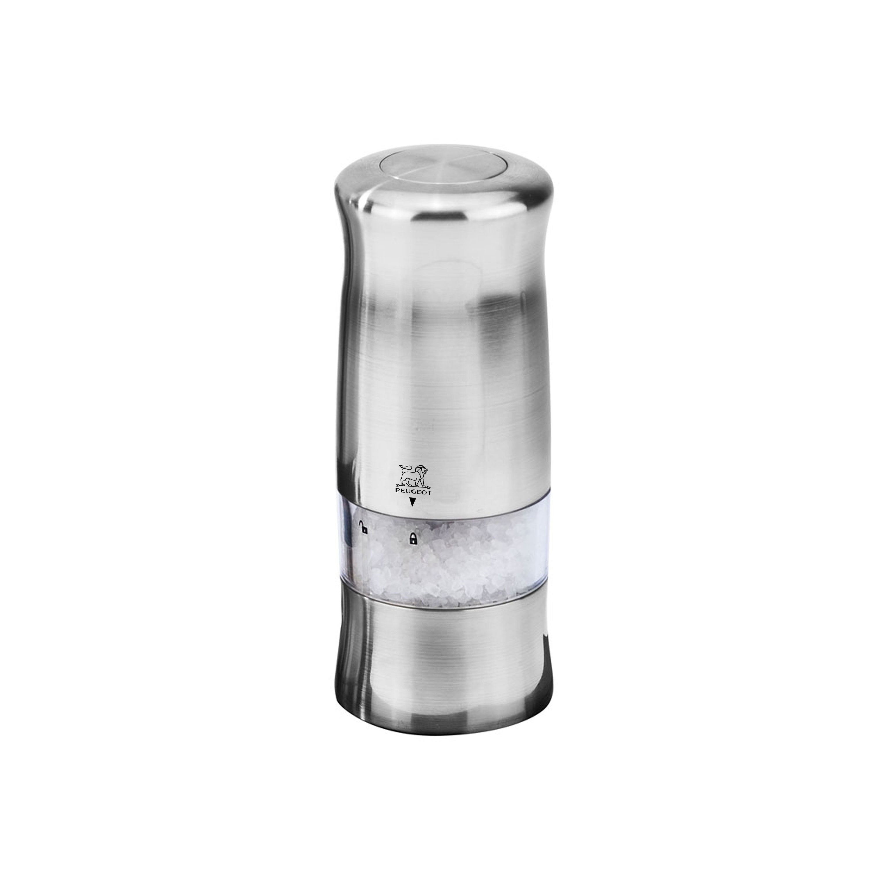 Peugeot 24086 Zeli Electric 5.9 Inch Salt Mill Brushed Chrome