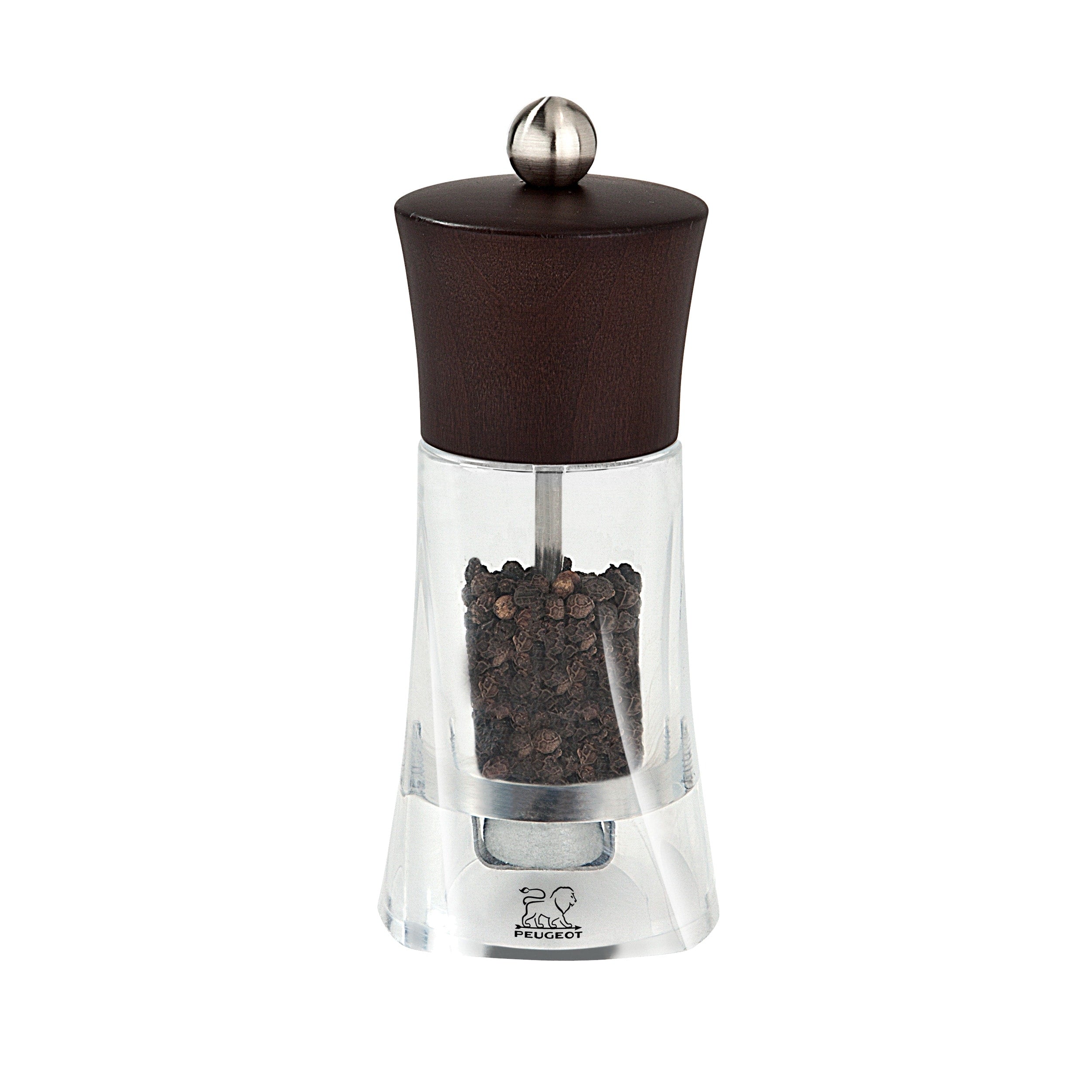 Peugeot 28404 Oleron Pepper Mill 5.5 Inch Chocolate Clear Chocolate