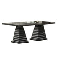 Pex Dining Table 78 Inch Rectangular Top Double Pedestal Base Brown