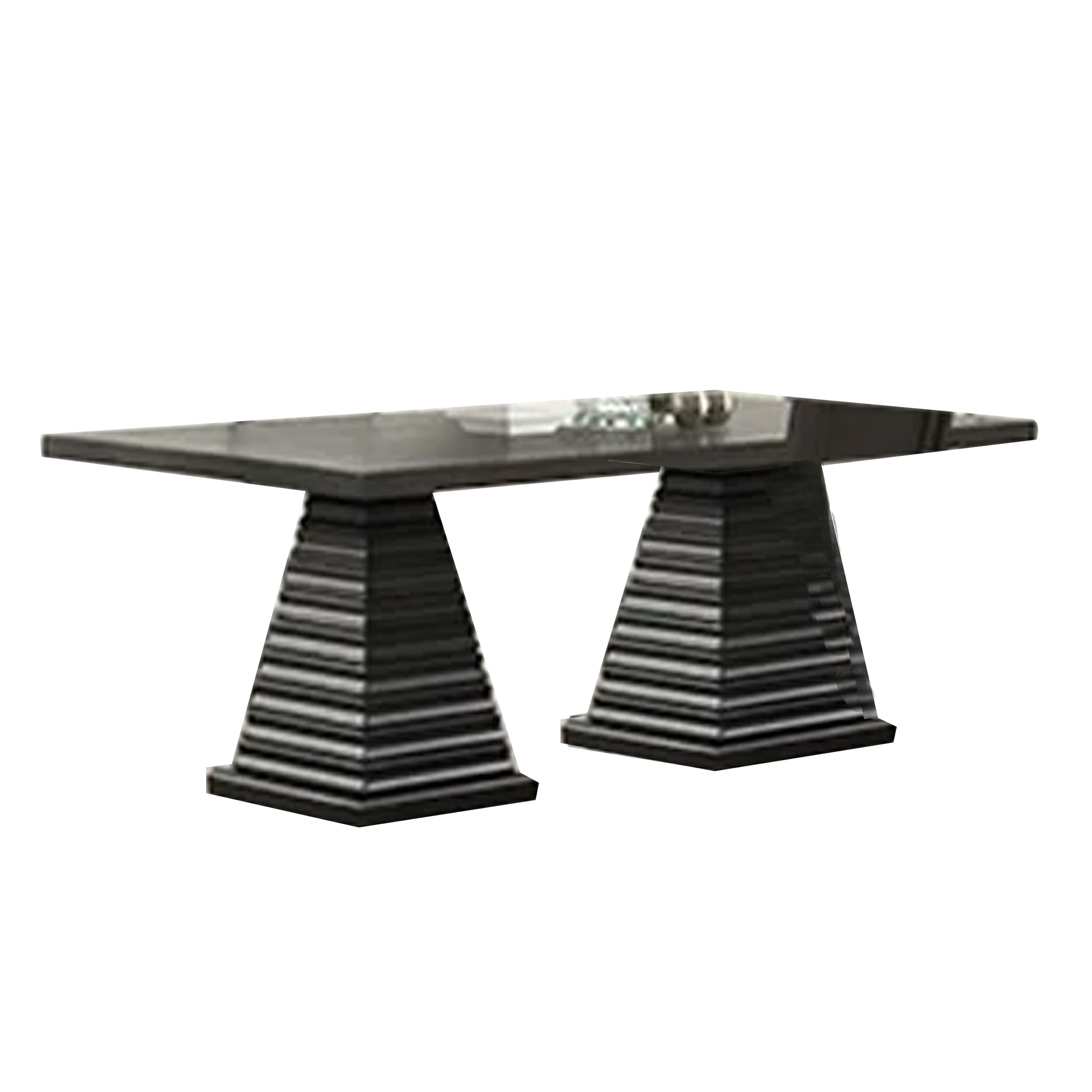 Pex Dining Table 78 Inch Rectangular Top Double Pedestal Base Brown