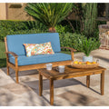 Peyton Outdoor 2 Piece Acacia Wood Loveseat And Coffee Table Set By Christopher Knight Home