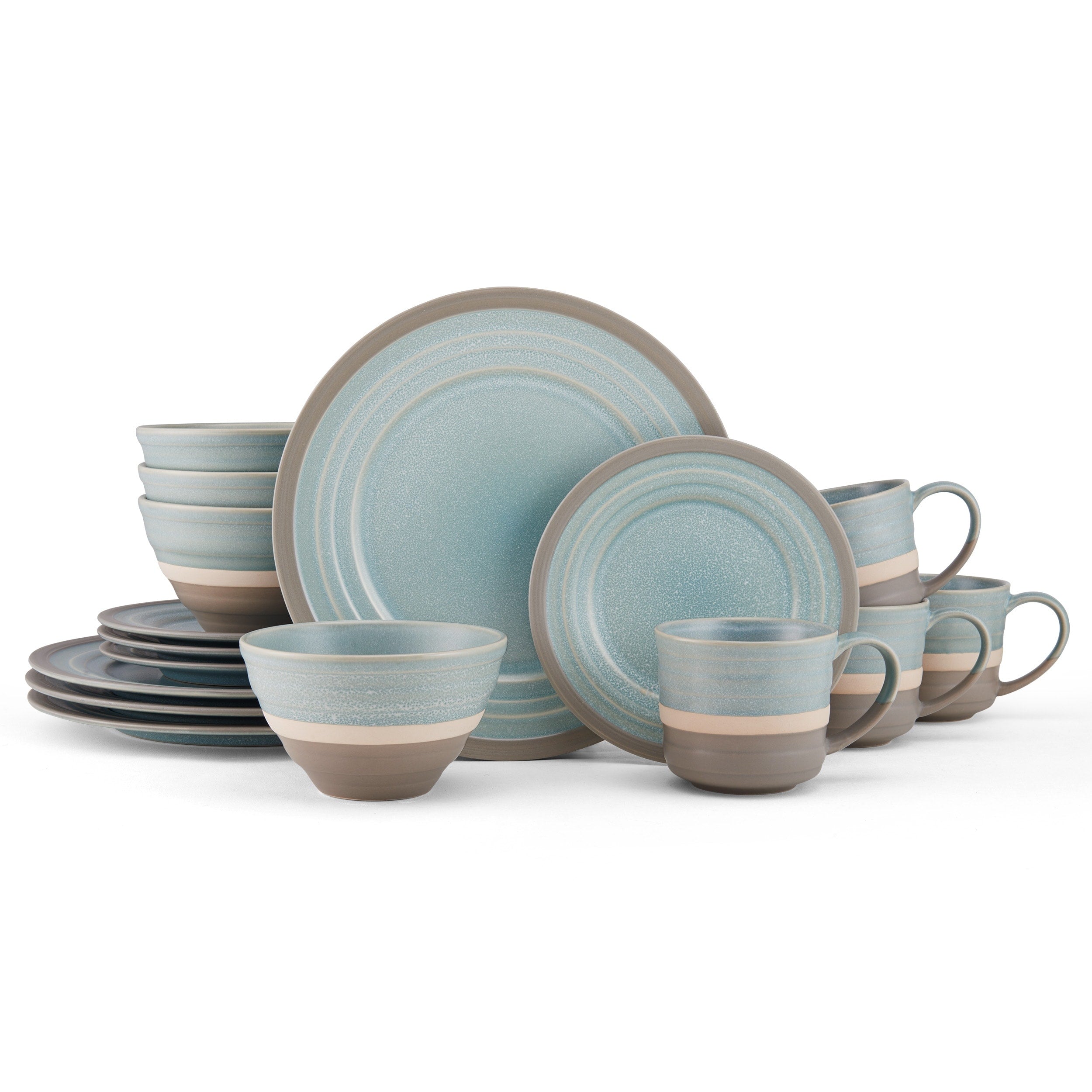 Pfaltzgraff Adina Blue 16 Pc Dinnerware Set Service For 4