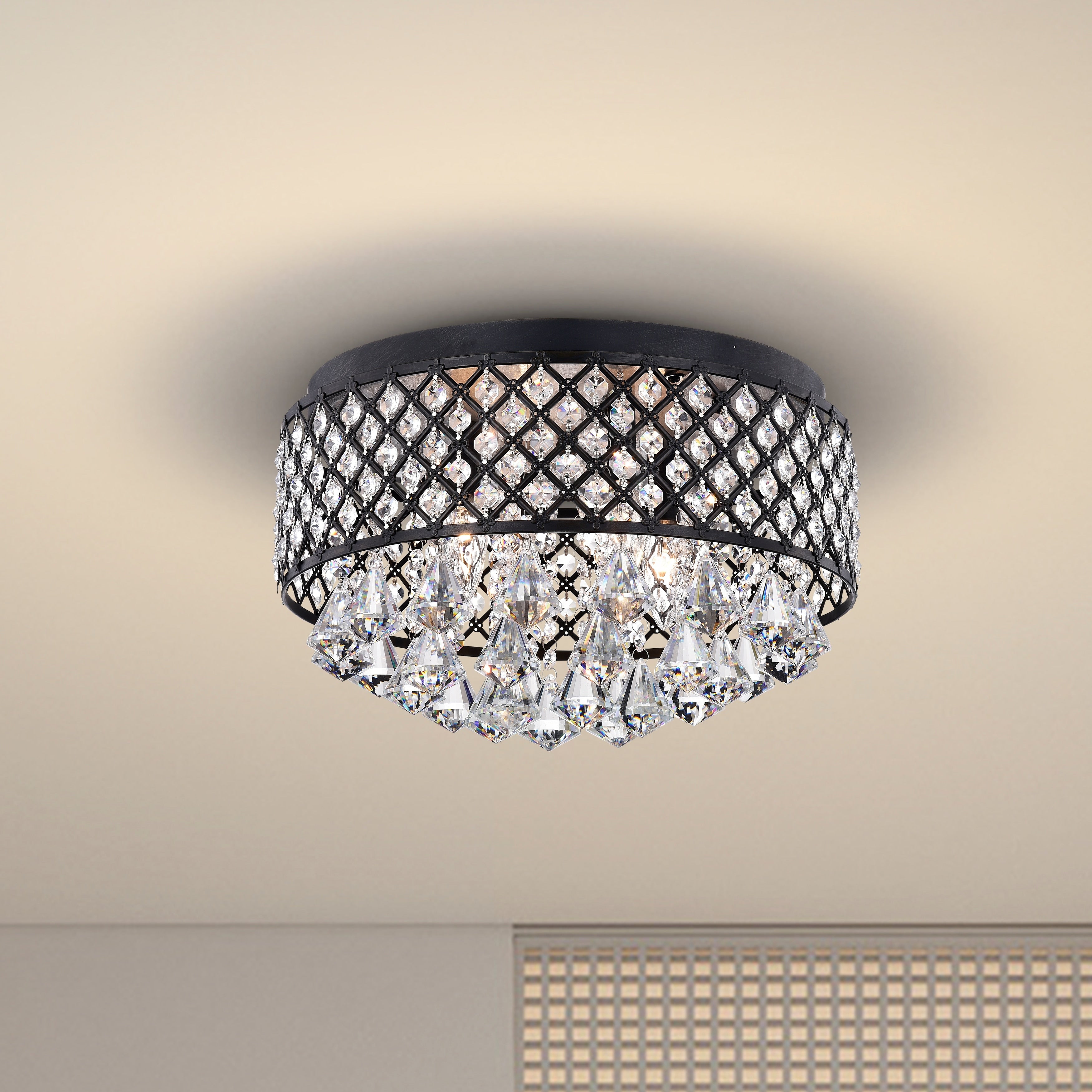 Phanes Metal And Glass 4 Light Flush Mount