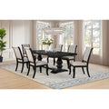Phelps Rectangular Dining Table Set Distressed Noir