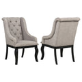 Phelps Upholstered Dining Arm Chair Tan Distressed Noir Set Of 2