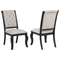 Phelps Upholstered Dining Side Chair Tan Distressed Noir Set Of 2