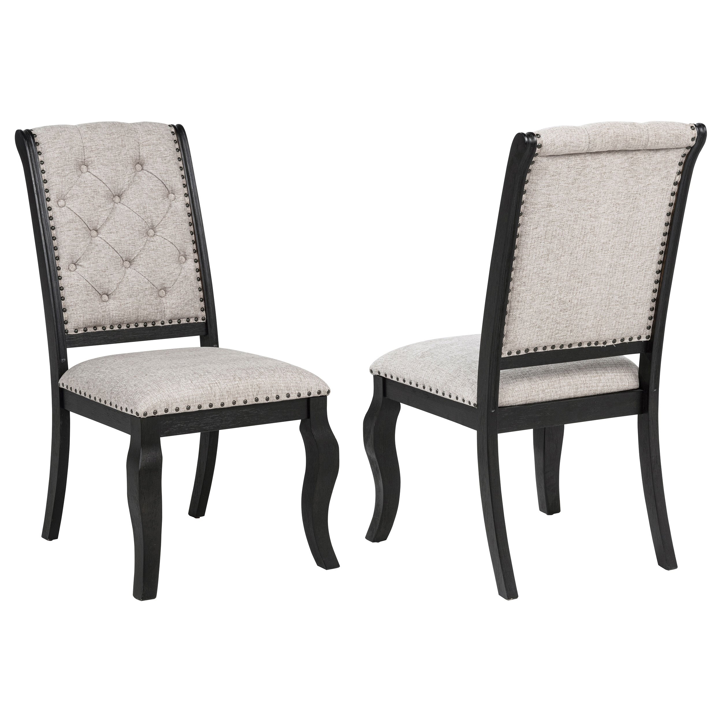 Phelps Upholstered Dining Side Chair Tan Distressed Noir Set Of 2