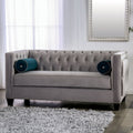 Philip Glam Grey Loveseat With Lumbar Pillow By Foa