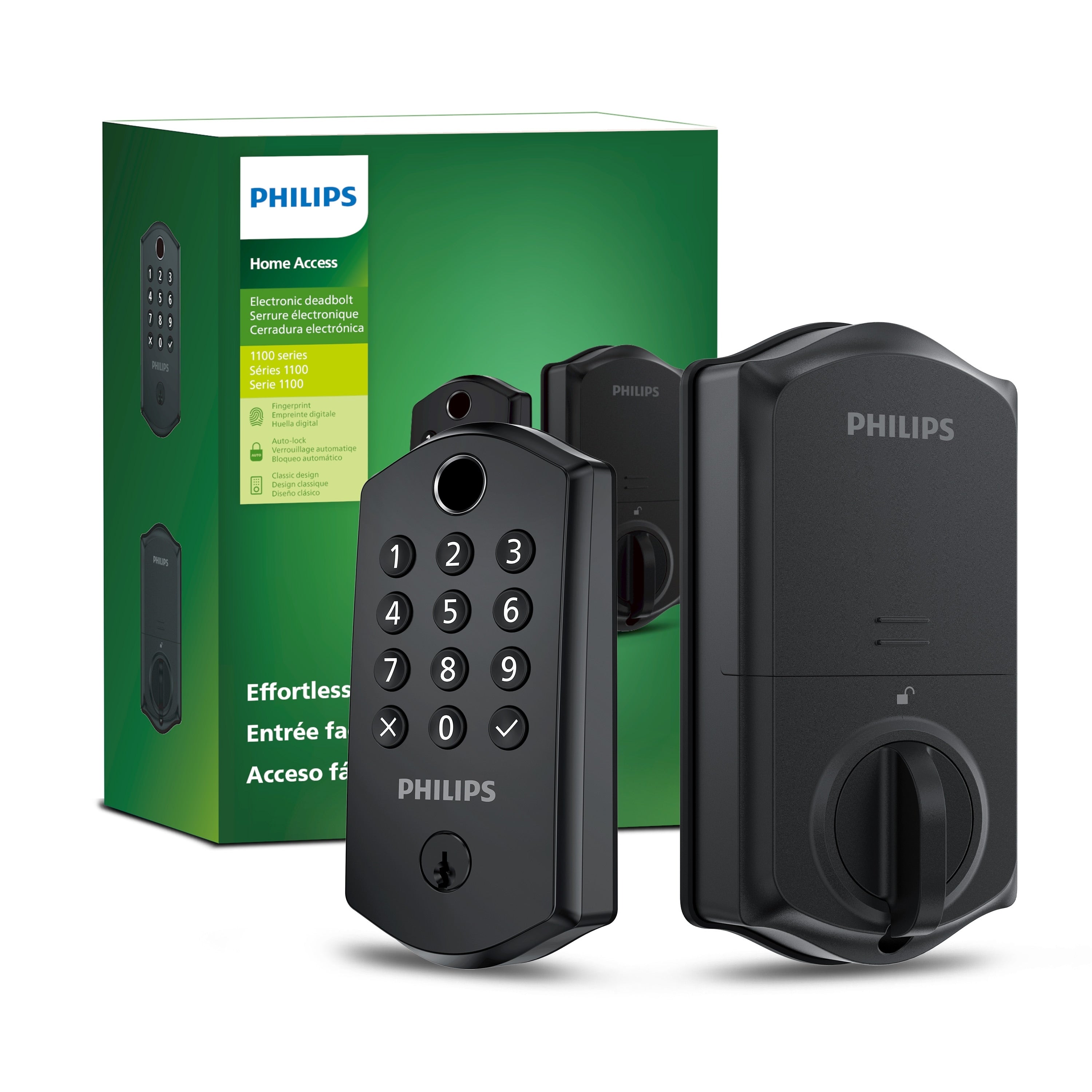 Philips Electronic Deadbolt Door Lock With Multiple Access Methods Including Fingerprint Reader