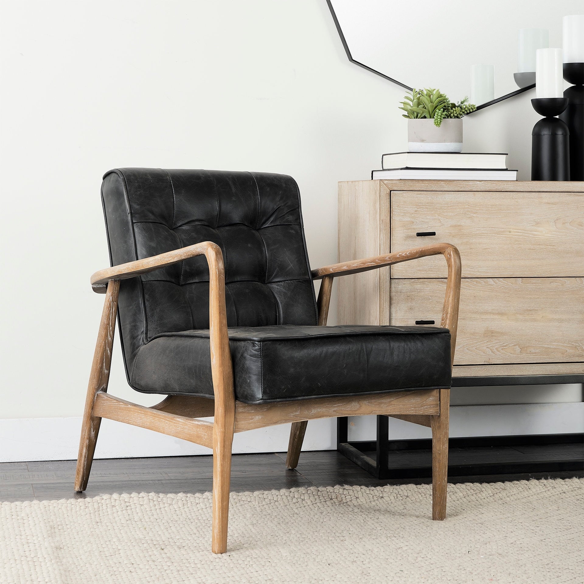 Mercana Phineas Black Leather Chair