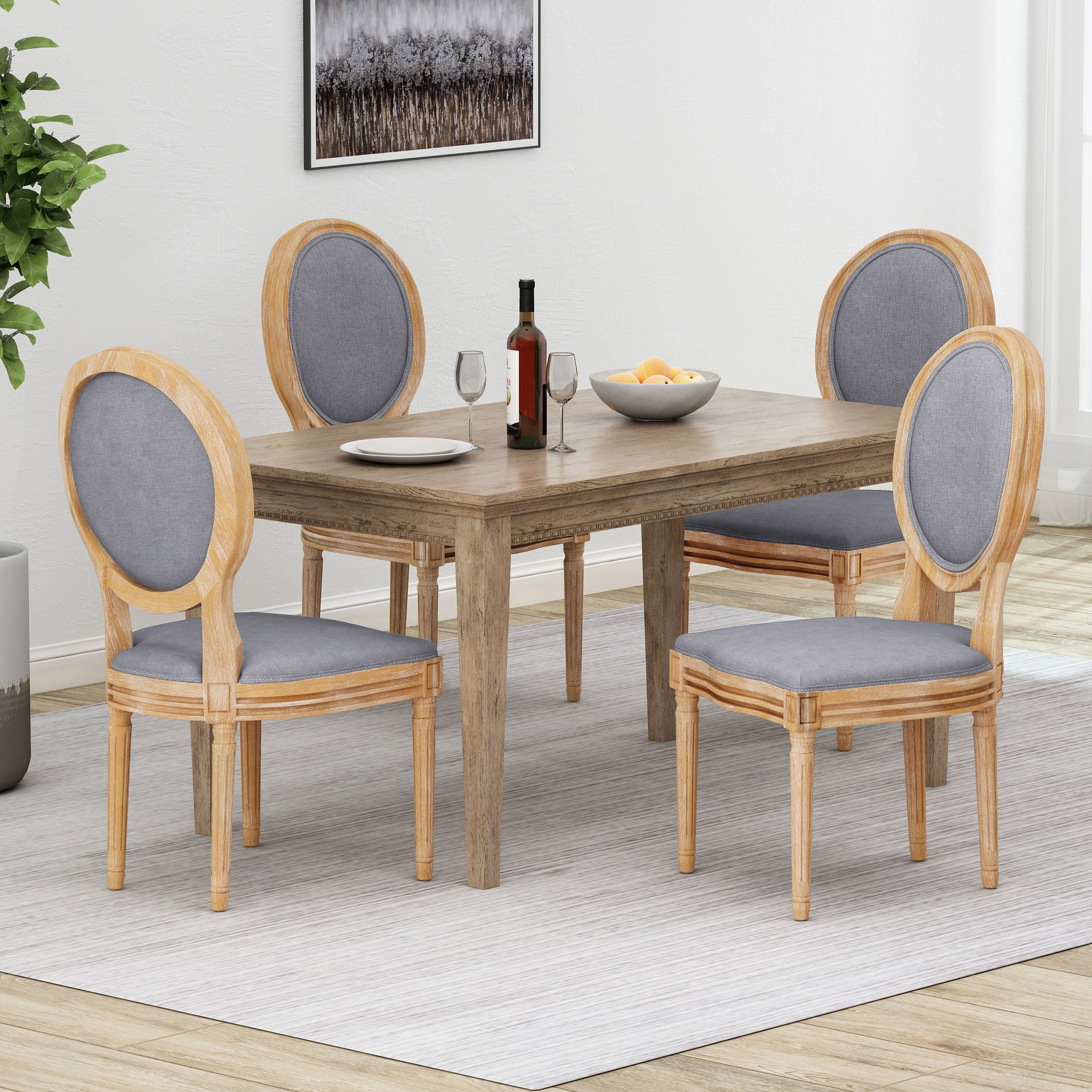 Phinnaeus French Country Fabric Dining Chairs Set Of 4 By Christopher Knight Home