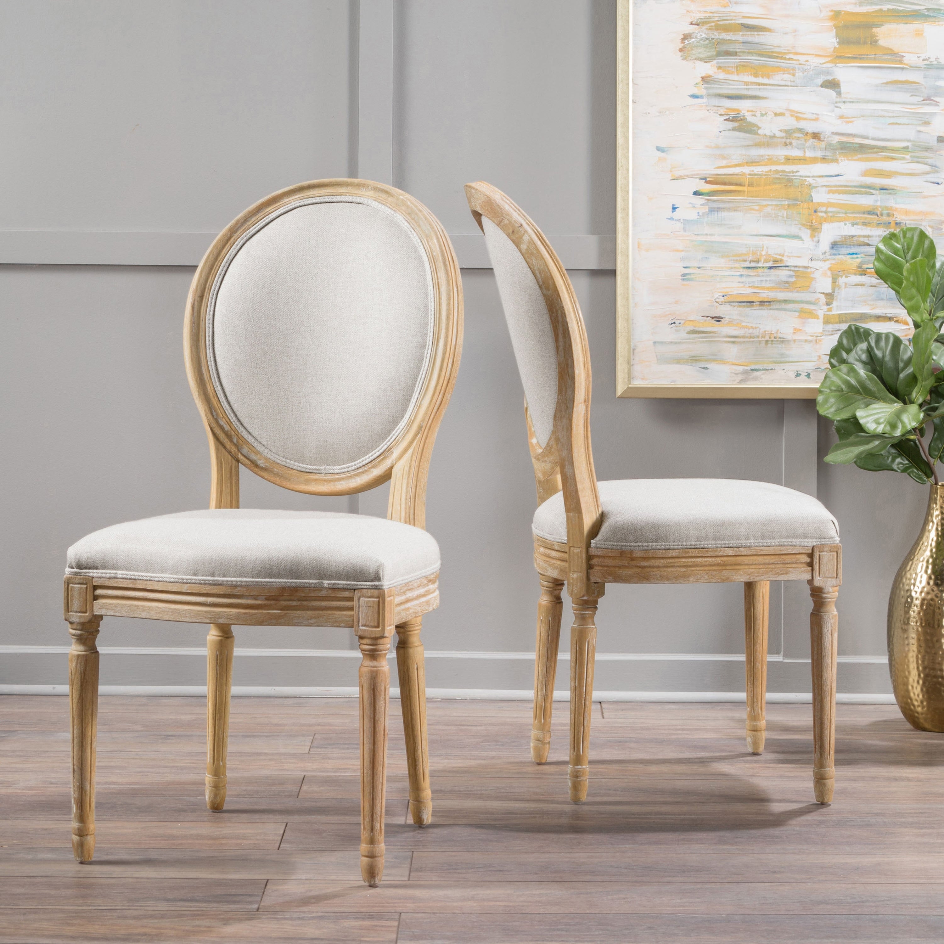 Phinnaeus Fabric Dining Chair By Christopher Knight Home Set Of 2
