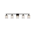 Phoenix 5 Light Bath Sconce With Clear Crystals