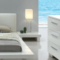 Phoenix Contemporary Gloss White Low Profile Usb Nightstand By Foa