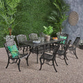 Phoenix Outdoor 8 Seater Cast Aluminum Dining Set With Expandable Table By Christopher Knight Home