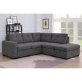 Phoenix Reversible Pull Out Sleeper Sectional In Charcoal Chenille 38.98 H X 95 W X 86.62 D