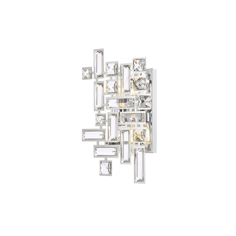 Picasso 2 Light 12 In. Chrome Wall Sconce With Royal Cut Crystals