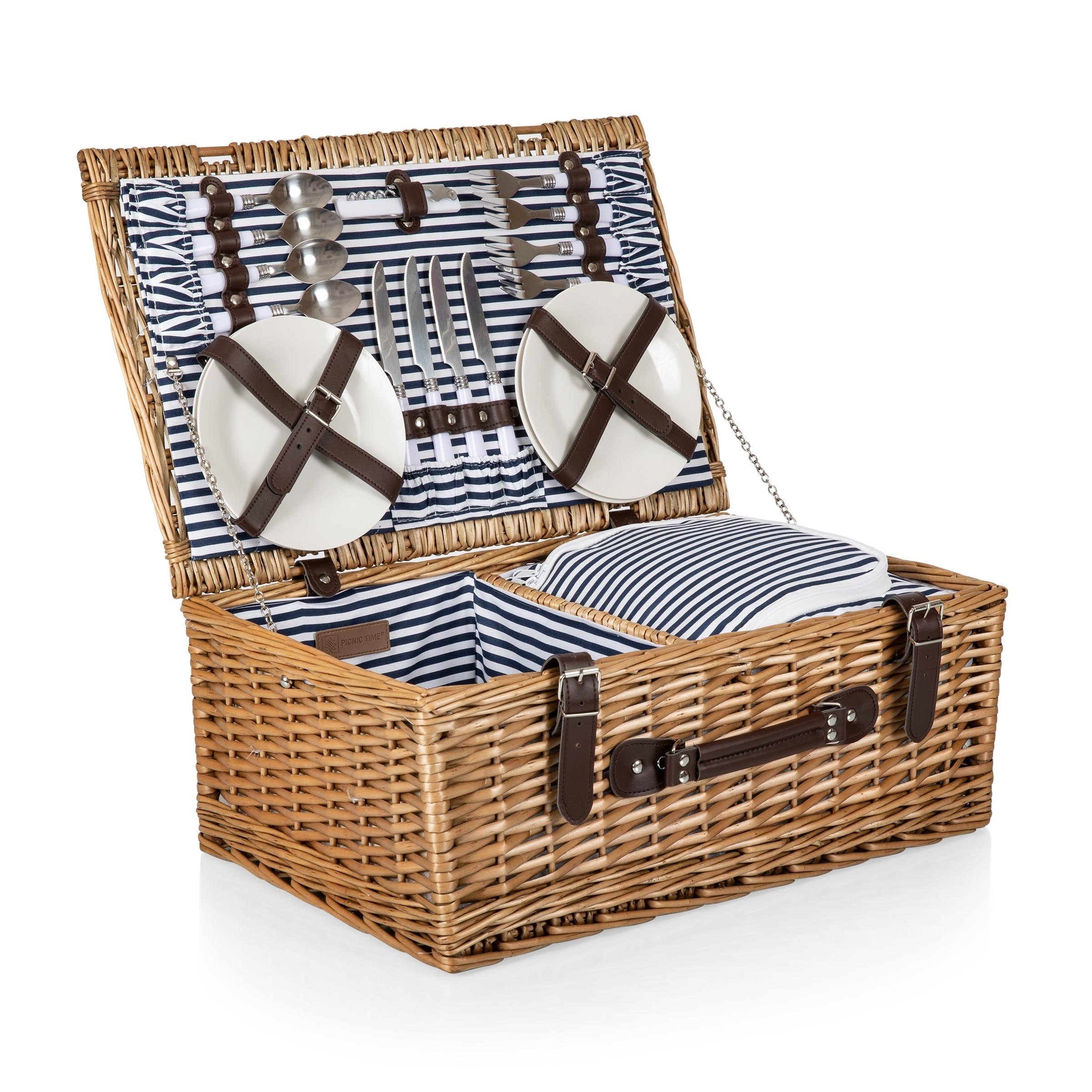 Belmont Picnic Basket Navy And White Stripe