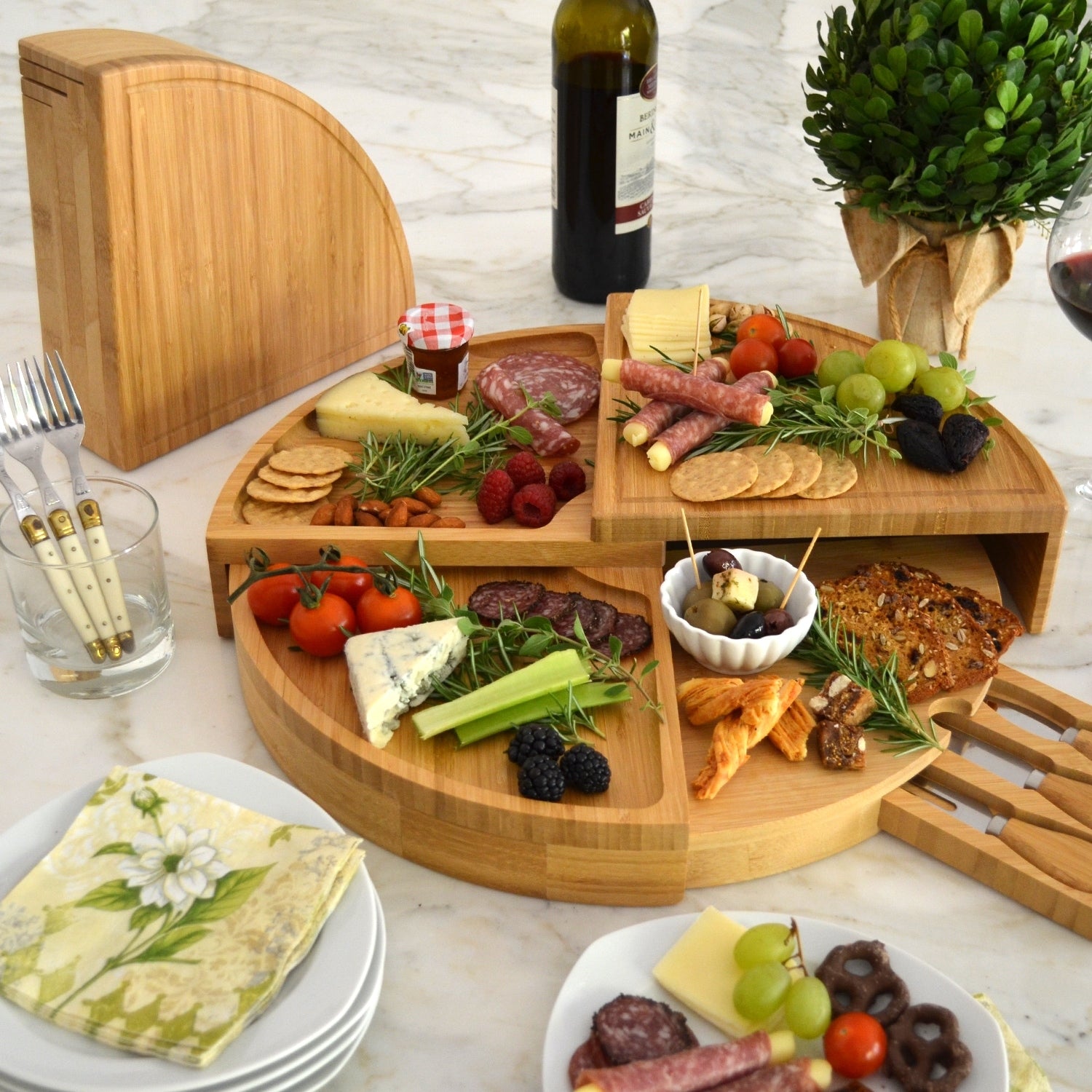 Picnic At Ascot Vienna Bamboo Cheese Serving Set