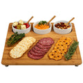 Picnic At Ascot Bamboo Serving Platter With 3 Ceramic Bowls