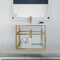 Pierre 30 Single Open Shelf Metal Frame Bathroom Vanity