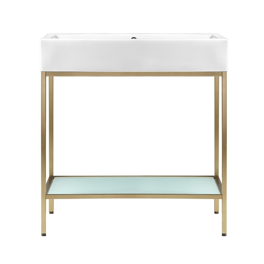 Pierre 32 Single Freestanding Open Shelf Metal Frame Bathroom Vanity