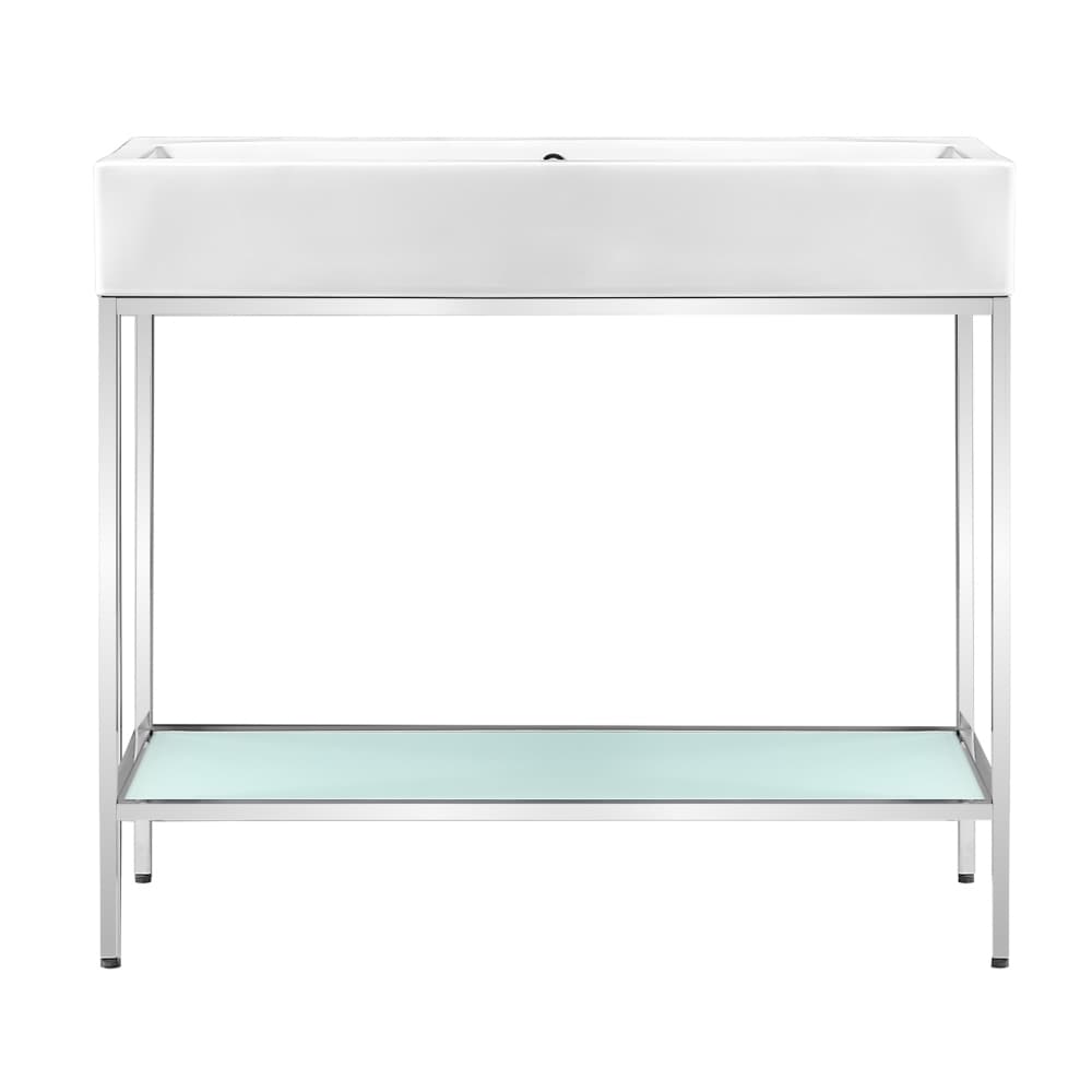 Pierre 40 Single Freestanding Open Shelf Metal Frame Bathroom Vanity
