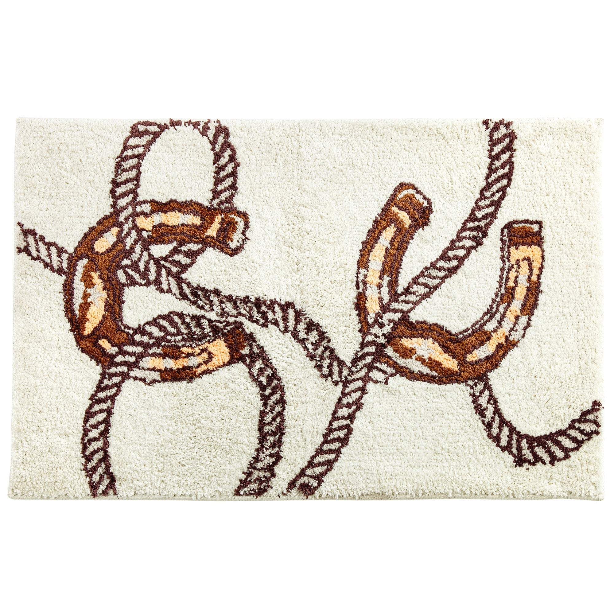 Tasha Polizzi For Paseo Road Pierre Equestrian Horseshoes And Rope Motif Jacquard Bath Kitchen Rug 24 X 36