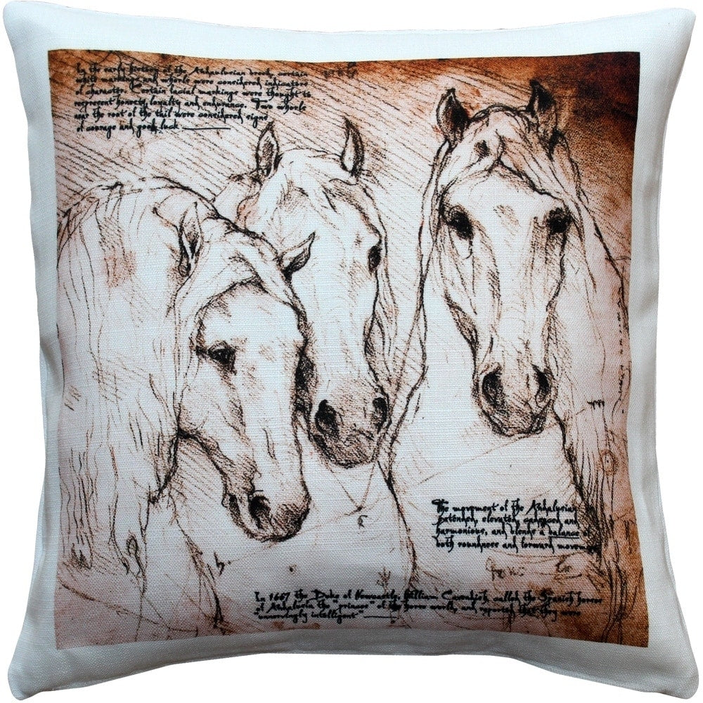 Pillow D Cor Andalusian Horses Throw Pillow 17X17