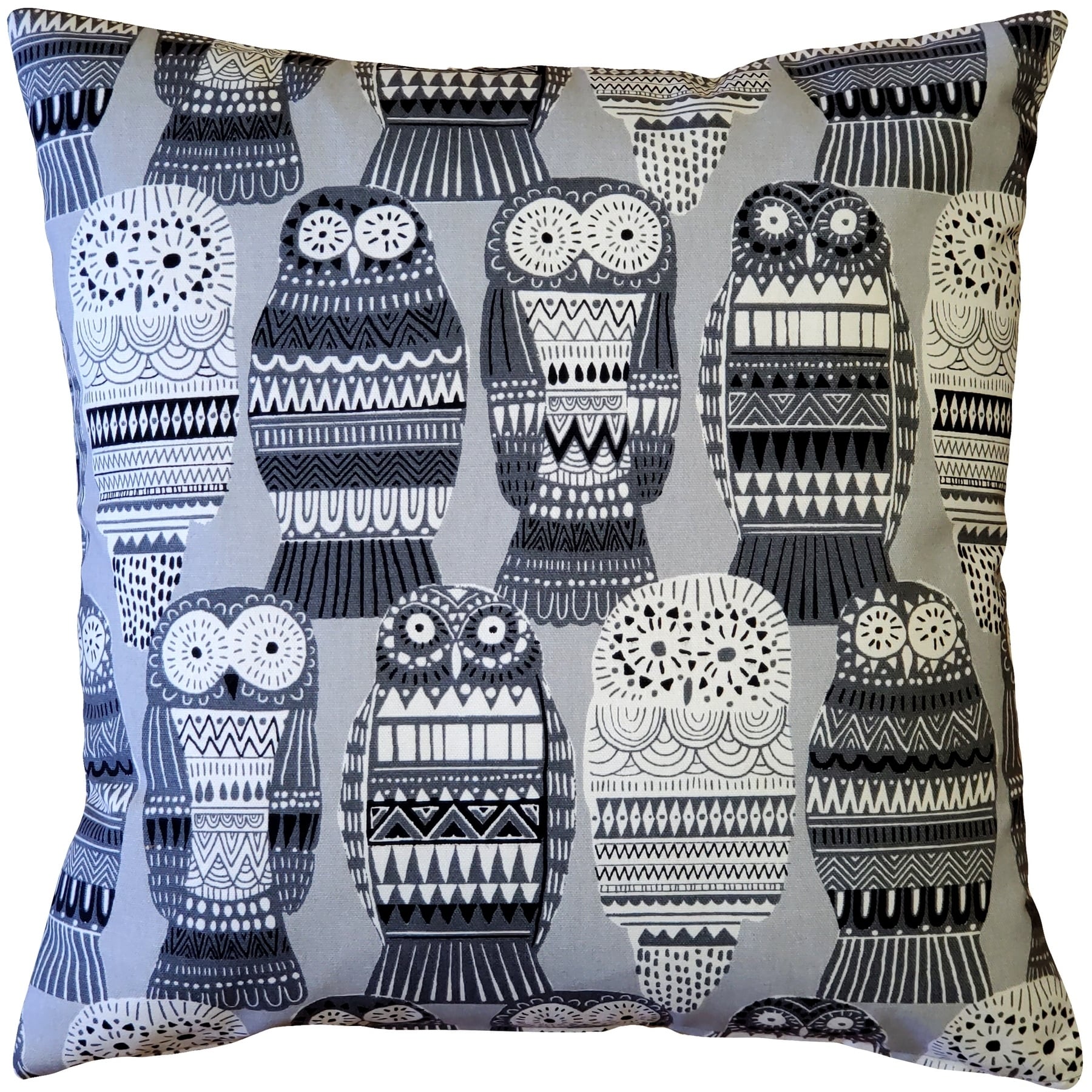 Pillow Decor Midnight Owl Cotton Print Throw Pillow 17X17