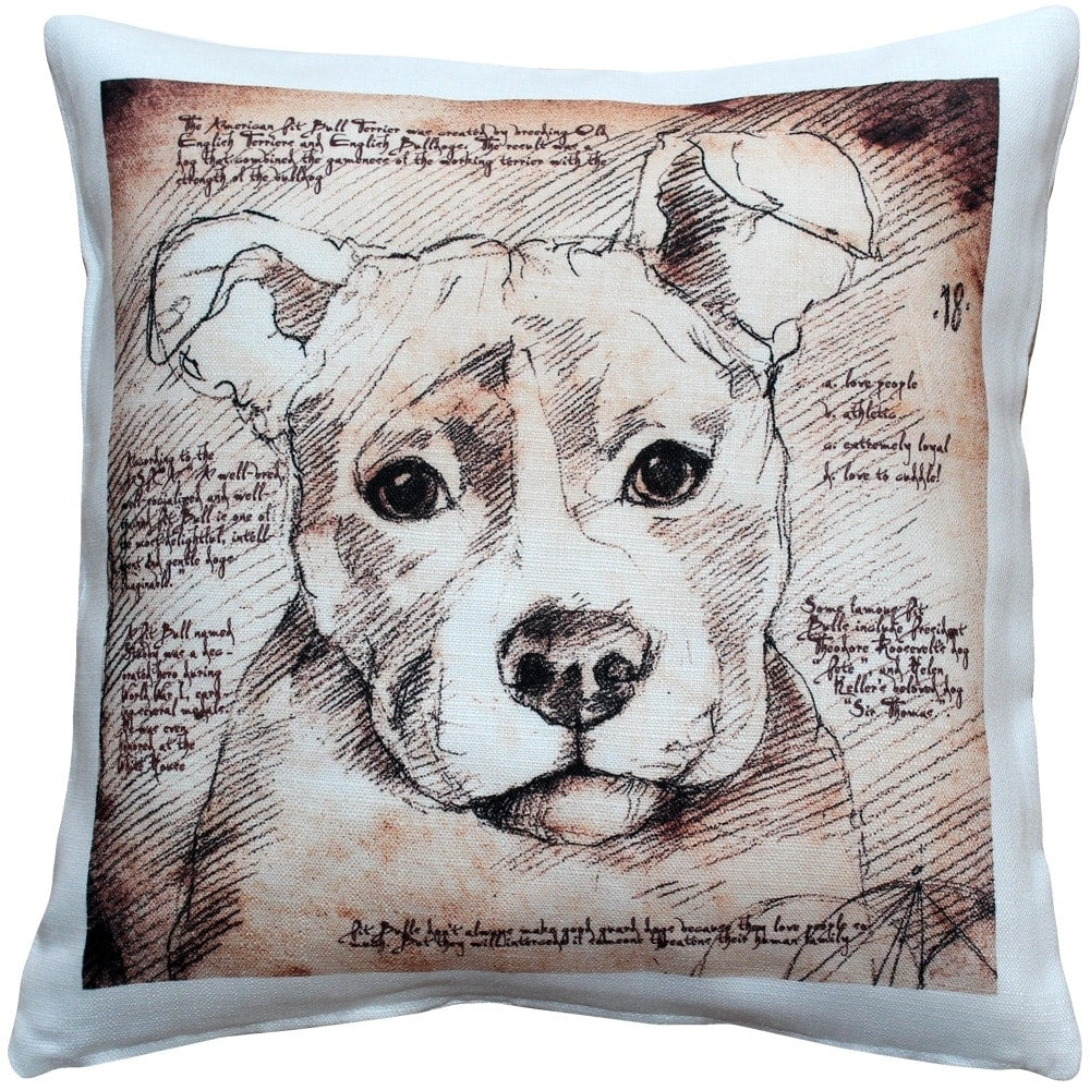 Pillow D Cor Pit Bull 17X17 Dog Pillow