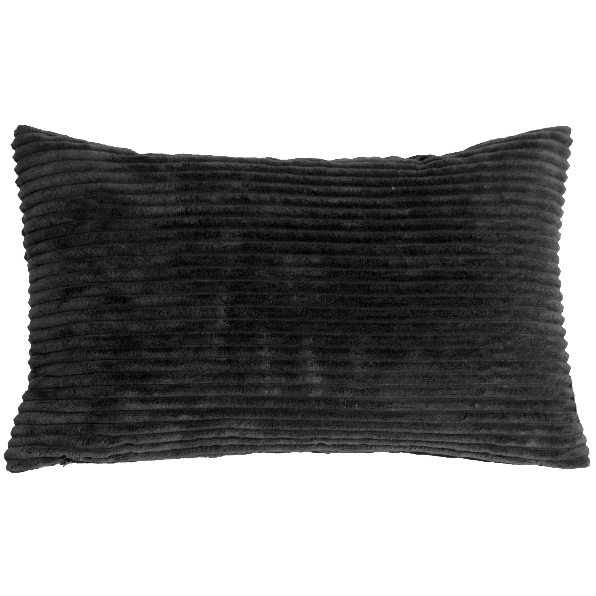 Pillow D Cor Wide Wale Corduroy 12X20 Black Throw Pillow