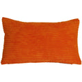 Pillow D Cor Wide Wale Corduroy 12X20 Dark Orange Throw Pillow