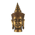 Pilu Buddha Head Sculpture Meditative Tabletop Decor 14 Inch Bronze