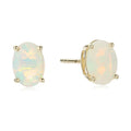 Pinctore 10K Gold Oval Opal Stud Earrings