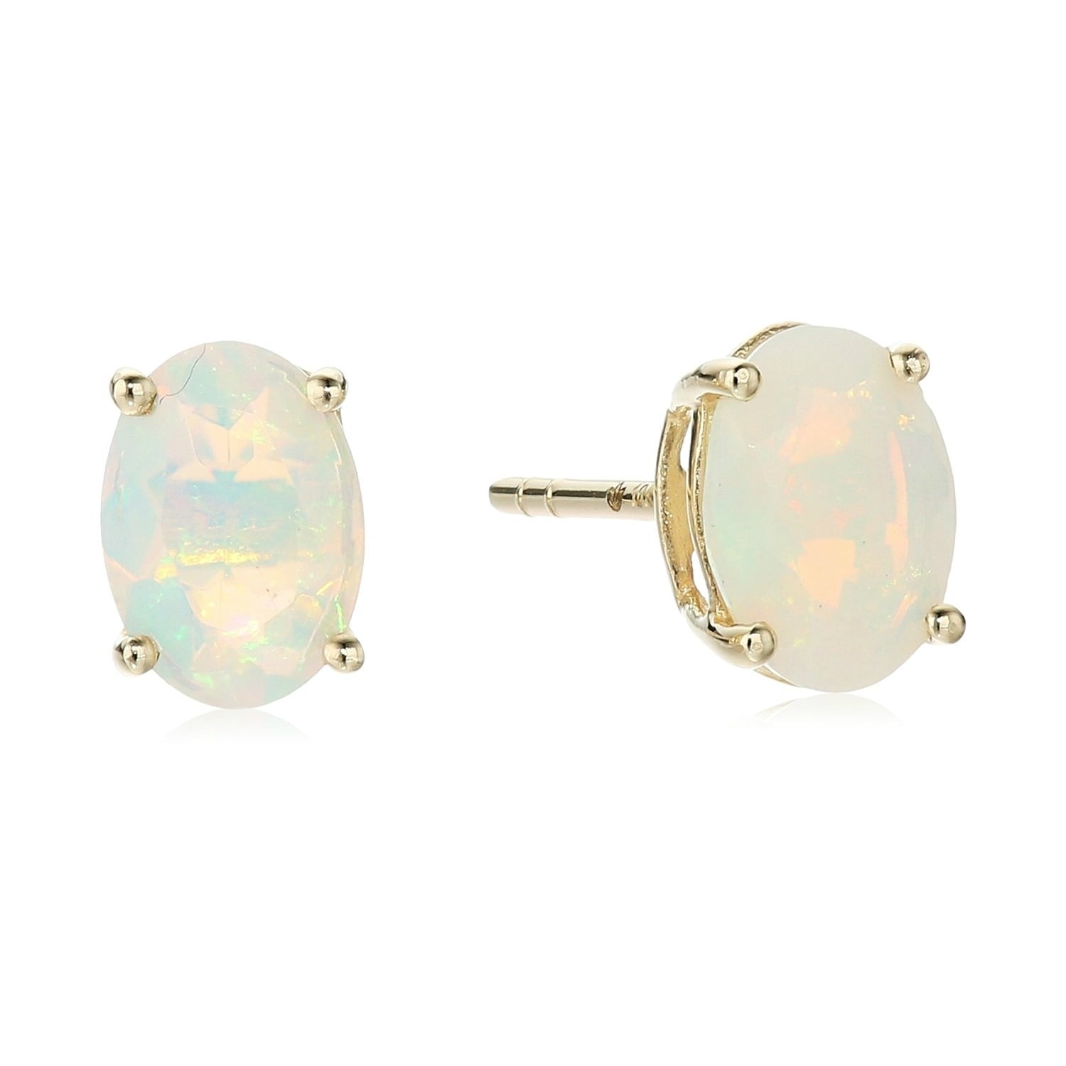 Pinctore 10K Gold Oval Opal Stud Earrings