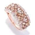 Pinctore 18K Rose Vermeil 3.9Ctw Pear Shaped Malaya Garnet White Zircon Cluster Ring