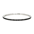Pinctore 925 Sterling Silver Black Spinel Bracelet