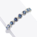 Pinctore 925 Sterling Silver Blue Quartz Bracelet