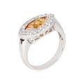 Pinctore 925 Sterling Silver Citrine White Topaz Ring